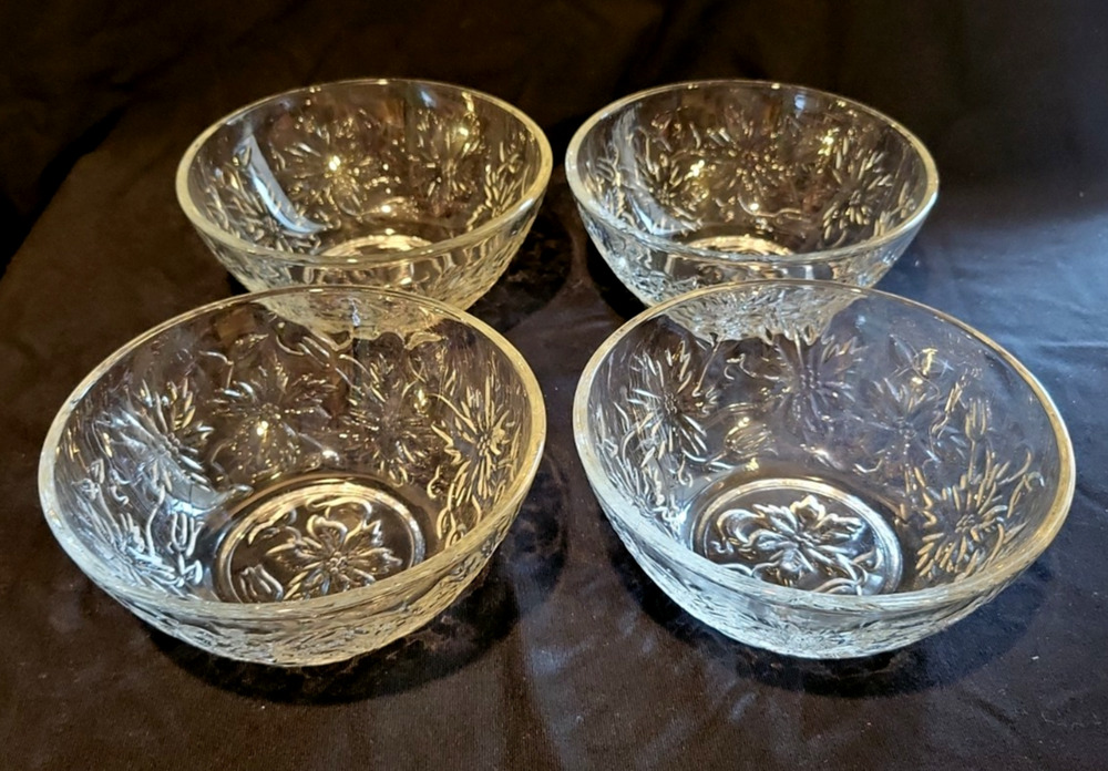 Set of 4 Princess House Vintage Fantasia Cereal Fruit Ice Cream Bowls